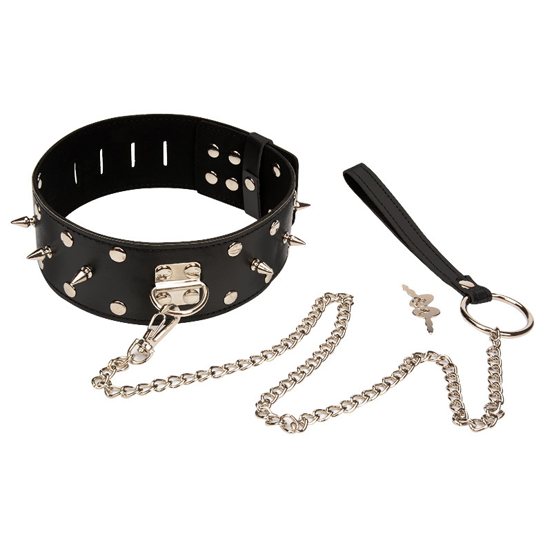 Bdsm Collar And Leash Set Genuine Leather Fetish Bondage Necklace Erotic Adult Restraint Toys For Women Men Couples Sex Game Accessories - 3