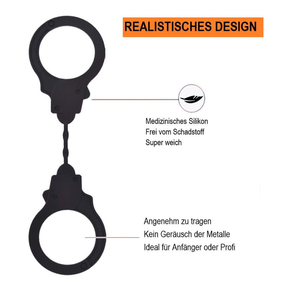 Silicone Bondage Set With Handcuffs And Blindfold Adult Sm Restraints Sex Toy Kit - 4