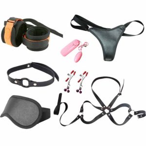 Sex Toys Kits Bundle Suit Sm Couples Flirt Special Game 7pcs Sets Black Temptation Adult