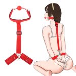 Adult Handcuffs Sex Toys For Couples Backhand Self Bondage Restraints Strap Gags Bdsm Sets Sm Slave Hand Cuff Open Mouth Ball - 2