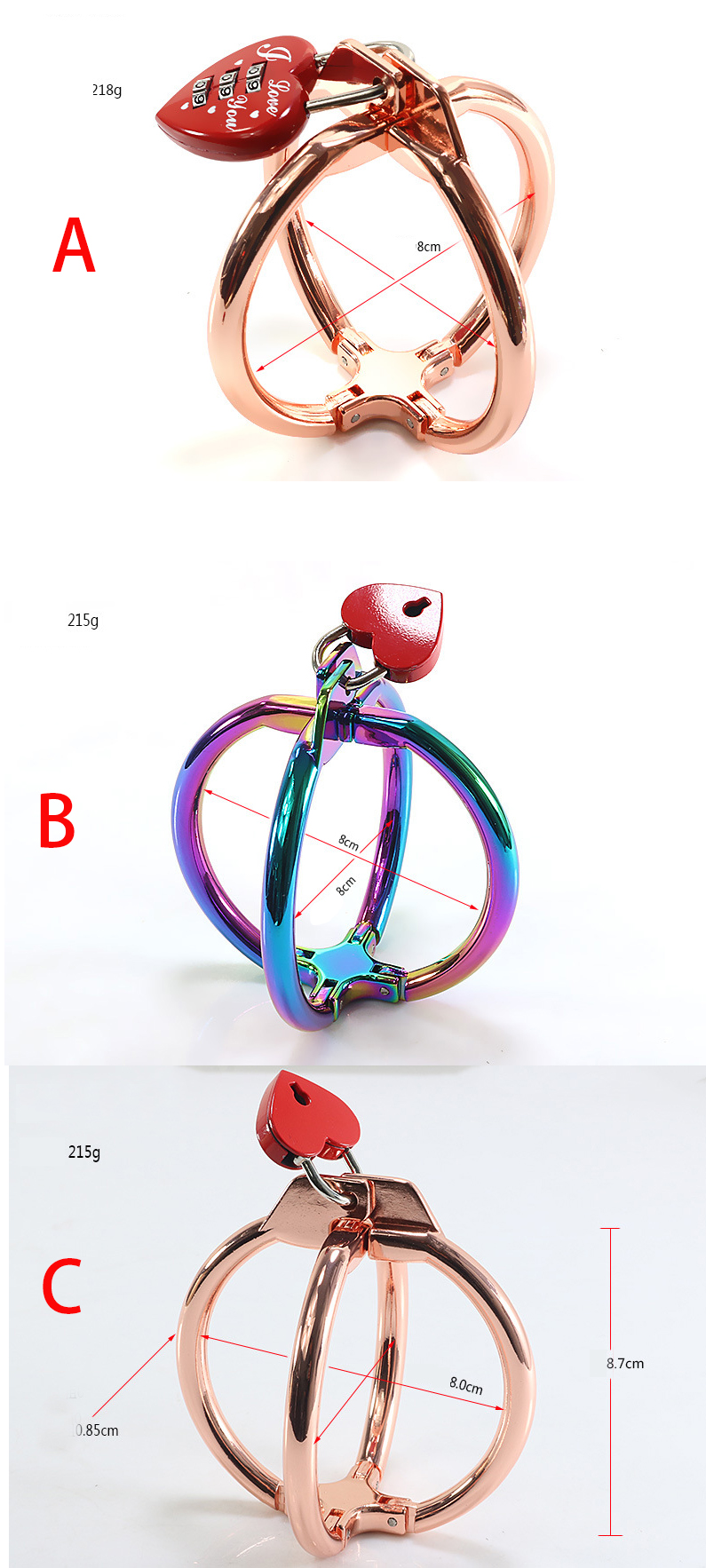 Adult Luxury Metal Handcuffs With Love Locks For Erotic Bondage Games Sensual Stimulation Props - 1
