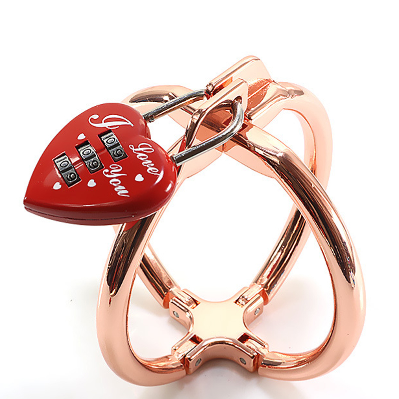 Adult Luxury Metal Handcuffs With Love Locks For Erotic Bondage Games Sensual Stimulation Props - 3