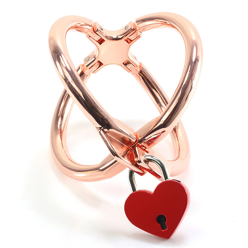 Adult Luxury Metal Handcuffs With Love Locks For Erotic Bondage Games Sensual Stimulation Props - 11