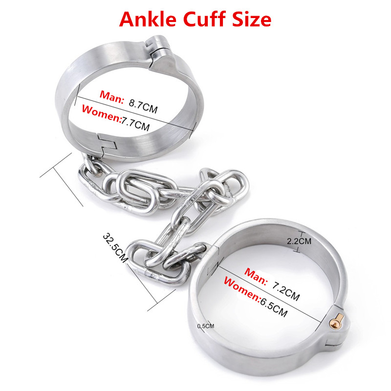 Stainless Steel Handcuffs And Ankle Cuffs With Stealth Lock For Bdsm Roleplay Unisex Fetish Restraints Sex Toy - 2