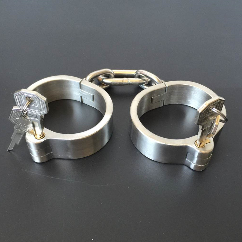 Stainless Steel Handcuffs And Ankle Cuffs With Stealth Lock For Bdsm Roleplay Unisex Fetish Restraints Sex Toy - 6