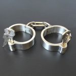 Stainless Steel Handcuffs Ankle Cuff With Chain Stealth Lock Hand Cuffs Wrist Restraints Fetish Slave Bdsm Sex Toy For Women Man - 5