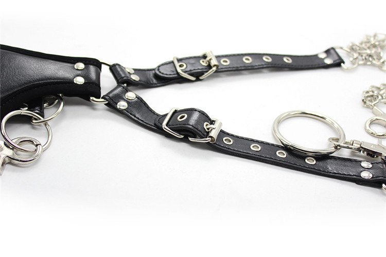 Leather Handcuffs Ankle Cuffs Set Adult Bdsm Weighted Chains Bondage Sex Toy For Couples - 6