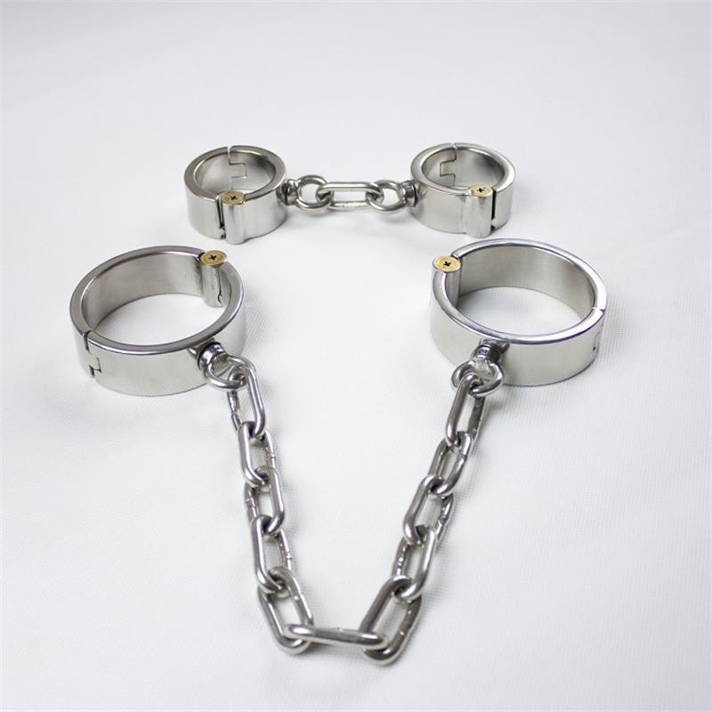 Bdsm Bondage Set Adult Handcuffs Ankle Cuffs Metal Leg Irons Erotic Slave Toys - 1