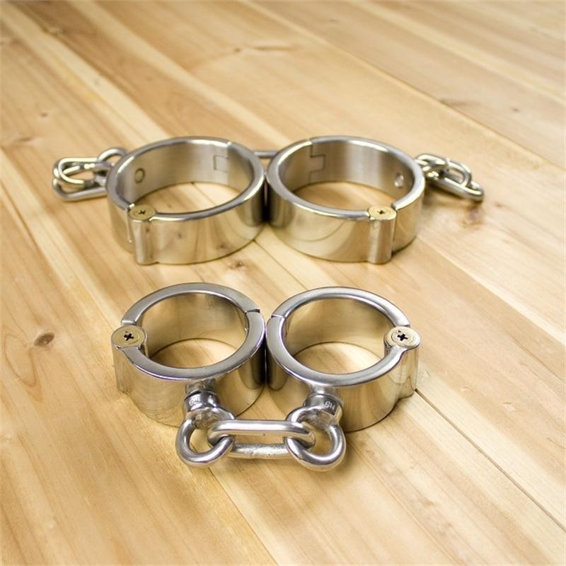 Bdsm Bondage Set Adult Handcuffs Ankle Cuffs Metal Leg Irons Erotic Slave Toys - 4