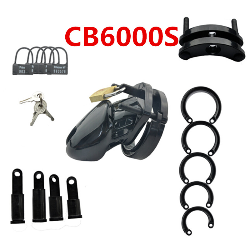 Male Chastity Device Cock Cage With 5 Size Rings Brass Lock Locking Number Tags Sex Toys Cb6000 - 5