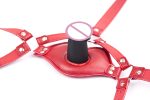 Sexy Mouth Type Pen Leather Harness Bondage Gag Silicone Dildo Oral Sex Penis Plug Bdsm - 3