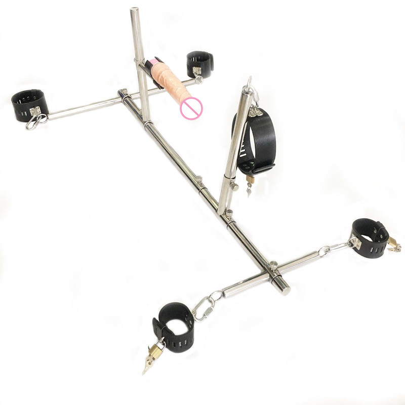 Adult K9 Stainless Steel Bondage Handcuffs Spreader Sex Neck Collar Furniture For Men And Women - 1