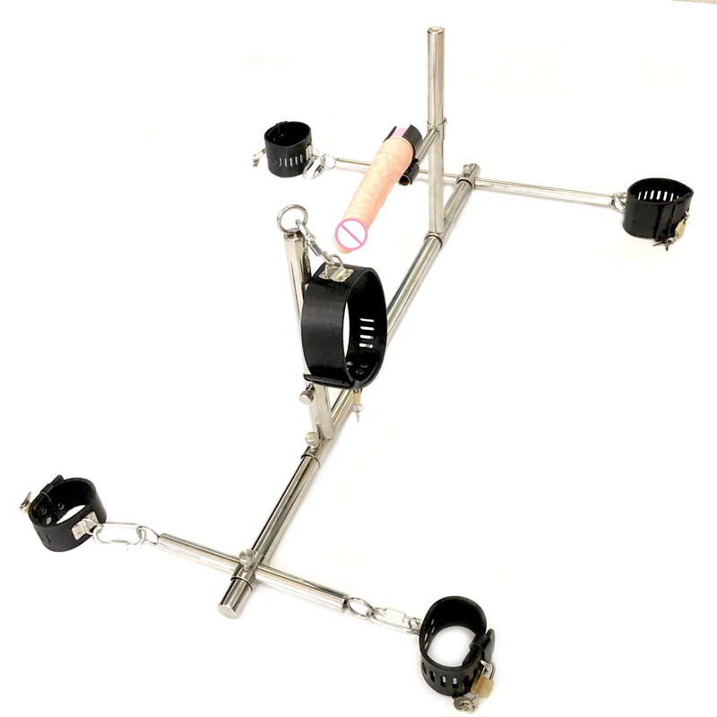 Adult K9 Stainless Steel Bondage Handcuffs Spreader Sex Neck Collar Furniture For Men And Women - 2