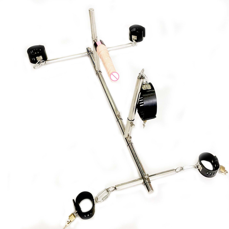 Adult K9 Stainless Steel Bondage Handcuffs Spreader Sex Neck Collar Furniture For Men And Women - 4
