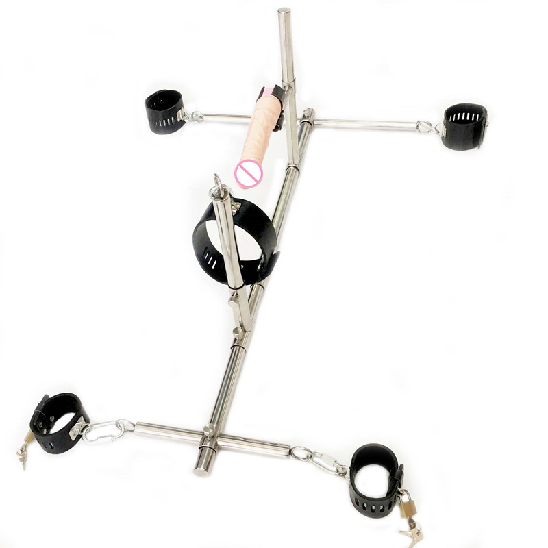 Adult K9 Stainless Steel Bondage Handcuffs Spreader Sex Neck Collar Furniture For Men And Women - 8