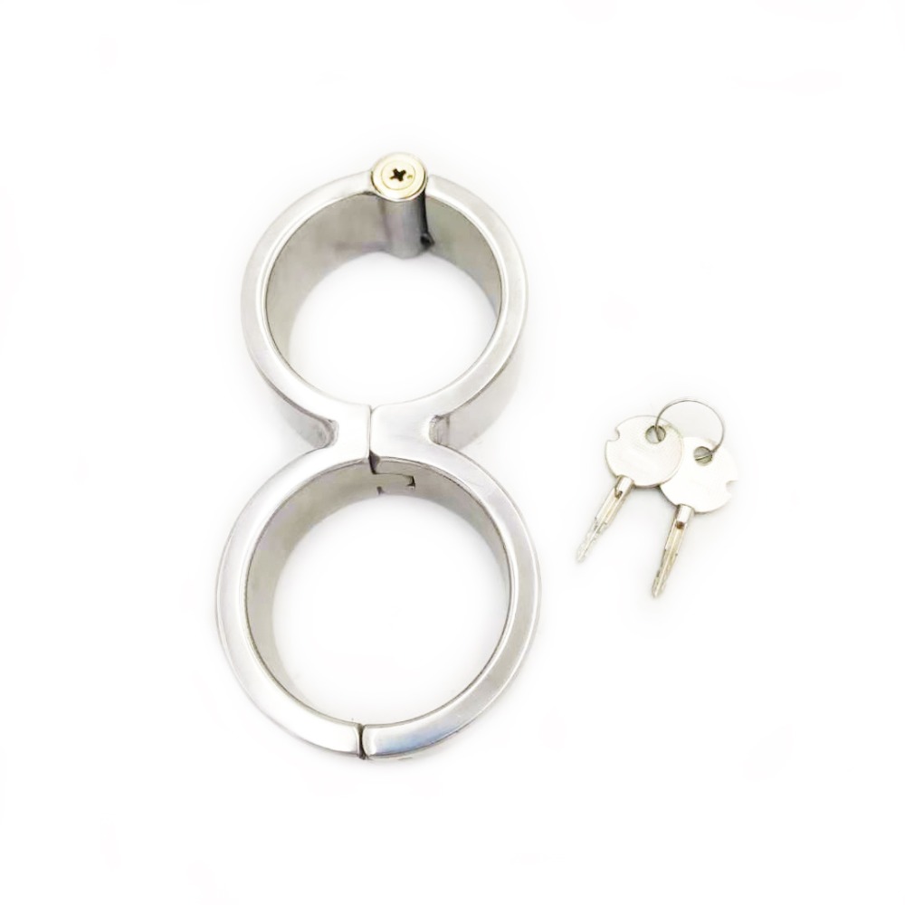 Adult Fetish Game Stainless Steel Handcuffs Bandage Restraint 8font Gourd Design Erotic Bondage Harness Toys - 1