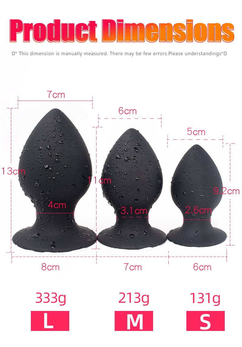 Large Silicone Anal Plugs With Suction Cup Prostate Massager Giant Dildo For Gay Sex Toys - 10