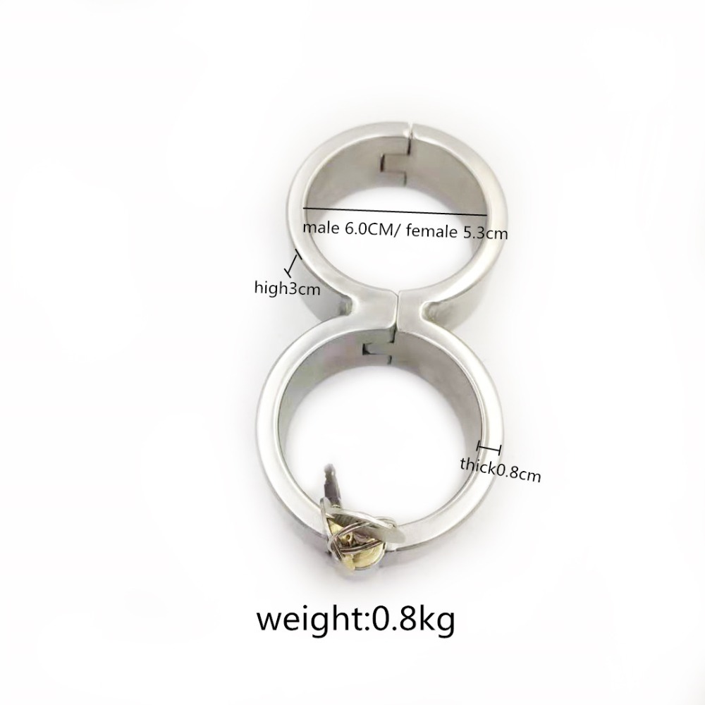 Adult Fetish Game Stainless Steel Handcuffs Bandage Restraint 8font Gourd Design Erotic Bondage Harness Toys - 6