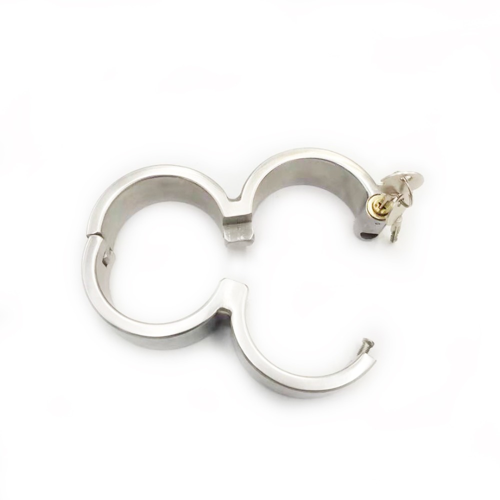 Adult Fetish Game Stainless Steel Handcuffs Bandage Restraint 8font Gourd Design Erotic Bondage Harness Toys - 9