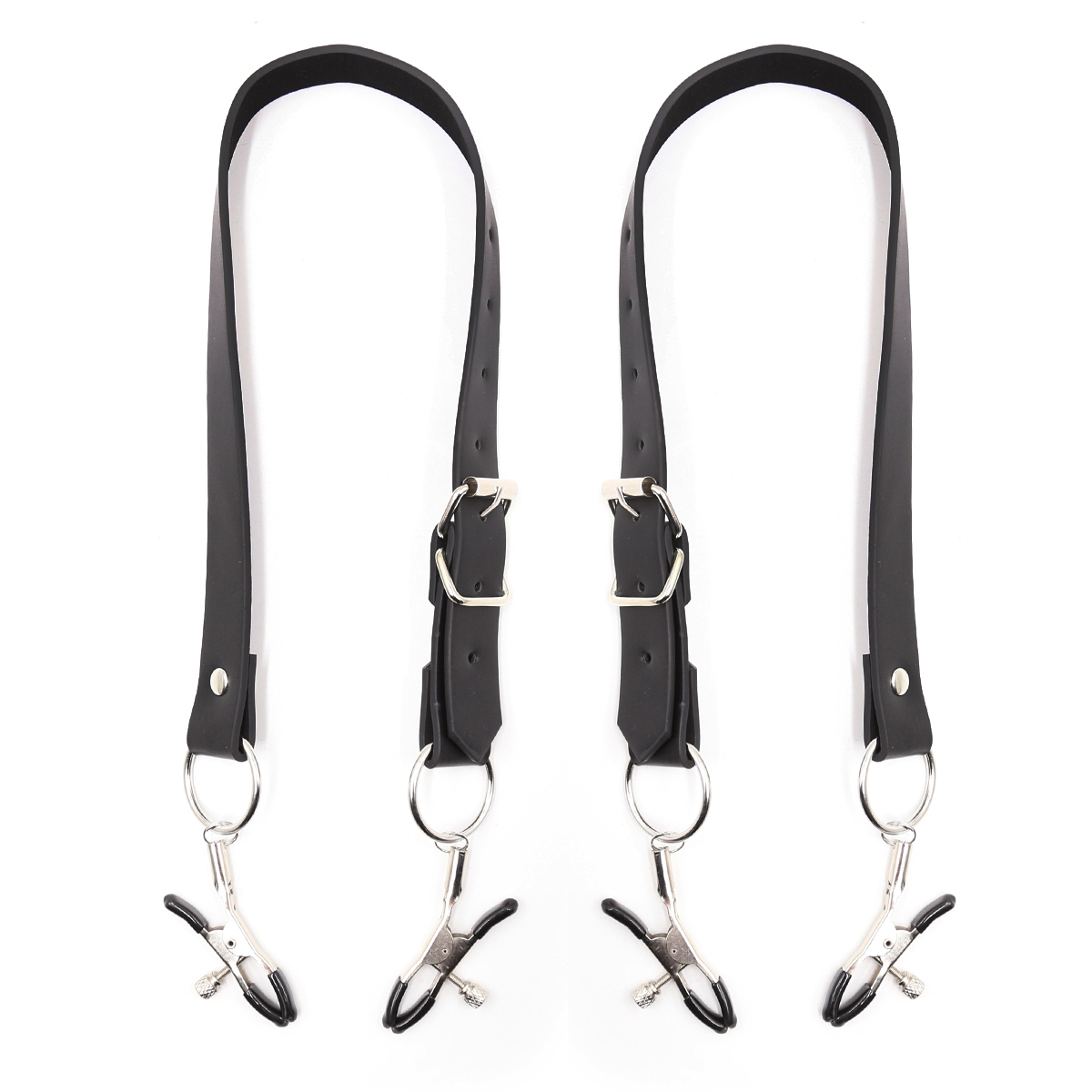 Bdsm Bondage Thigh Expansion Belt With Cosplay Nipple Clips For Sensual Play - 2