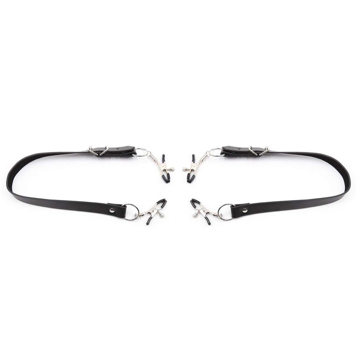 Bdsm Bondage Thigh Expansion Belt With Cosplay Nipple Clips For Sensual Play - 3