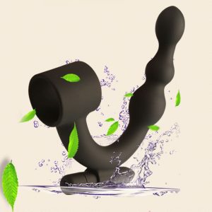 Wearable Silicone Butt Plug With Penis Delay Ring Prostate Massager Sex Machine Anal Beads Toys For Woman Men No Vibrator