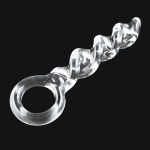 Crystal Penis Clear Screw Thread Pyrex Glass Dildo Anal Butt Plug G-spot Stimulation Sex Toy For Male Female - 2