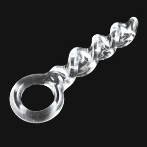 Crystal Penis Clear Screw Thread Pyrex Glass Dildo Anal Butt Plug G-spot Stimulation Sex Toy For Male Female - 2