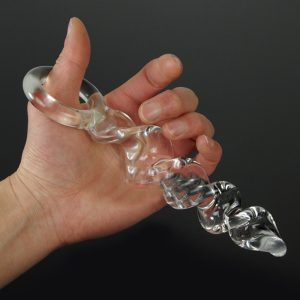 Crystal Penis Clear Screw Thread Pyrex Glass Dildo Anal Butt Plug G-spot Stimulation Sex Toy For Male Female
