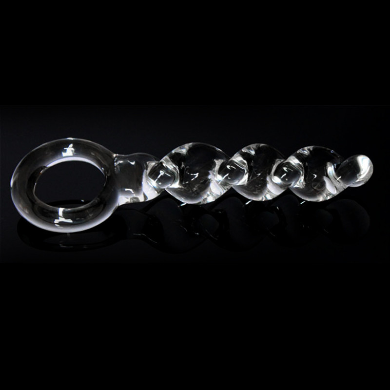 Clear Crystal Glass Dildo Gspot Stimulation Anal Butt Plug Pyrex Screw Thread Design Unisex Adult Sex Toy - 2