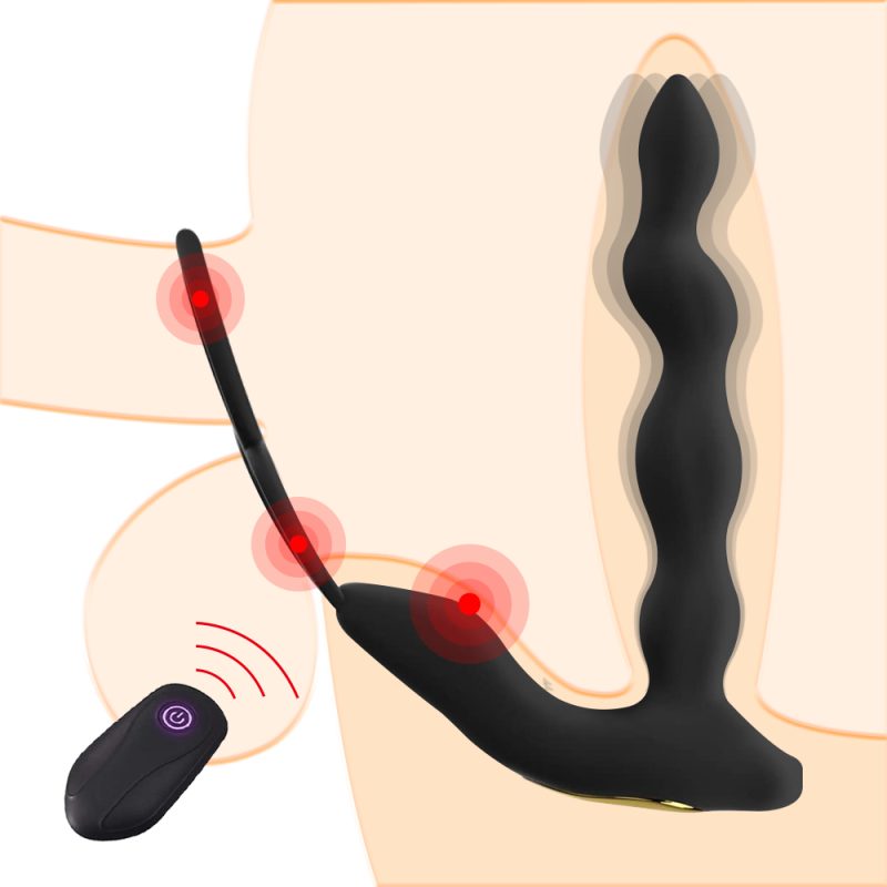 Male Prostate Massage Vibrator Long Anal Toys Silicone Massager Stimulator Butt Plug Delay Ejaculation Ring Sex For Men