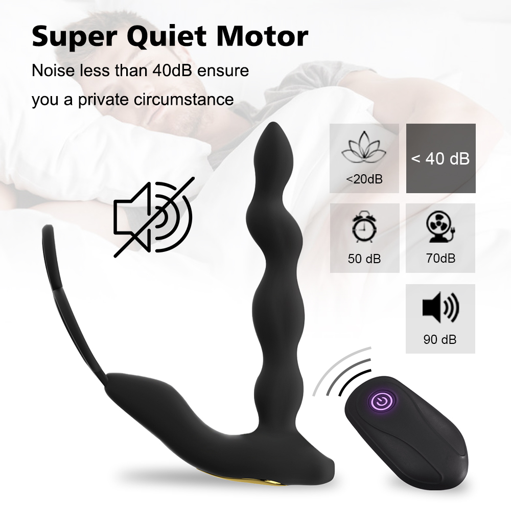 Mens Silicone Prostate Massager Vibrator Long Anal Toy Butt Plug Ejaculation Delay Ring - 3