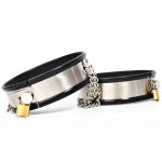 Stainless Steel 5 Piece Sets Chastity Belt Collar & Bra Handcuffs Thigh Rings Adult Bdsm Toys G7-5-31 - 5