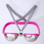 Stainless Steel 5 Piece Sets Chastity Belt Collar & Bra Handcuffs Thigh Rings Adult Bdsm Toys G7-5-31 - 6