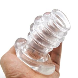 Sex Shop Butt Plug Anal Toys Erotic Cock Dock Full Access Tunnel Rippled Trainer Enema Hollow Play - 2