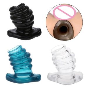 Sex Shop Butt Plug Anal Toys Erotic Cock Dock Full Access Tunnel Rippled Trainer Enema Hollow Play