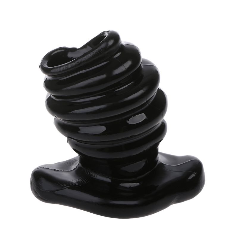 Hollow Rippled Butt Plug Trainer Erotic Enema Play Anal Toy Full Access Tunnel For Adults - 7
