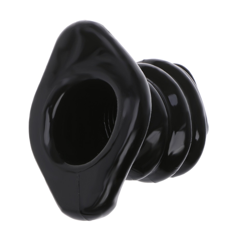 Hollow Anal Plug With Full Access Tunnel Rippled Enema Training Safe Silicone Butt Play Toy - 5