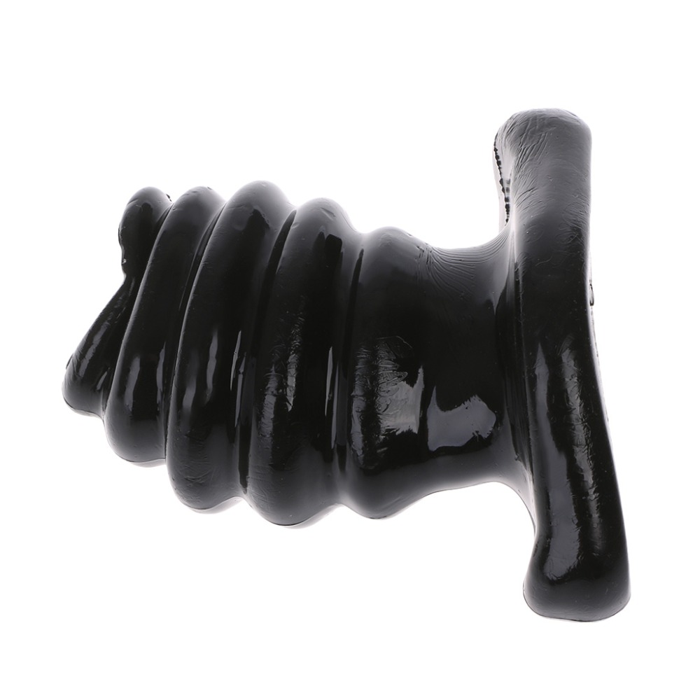 Hollow Anal Plug With Full Access Tunnel Rippled Enema Training Safe Silicone Butt Play Toy - 4