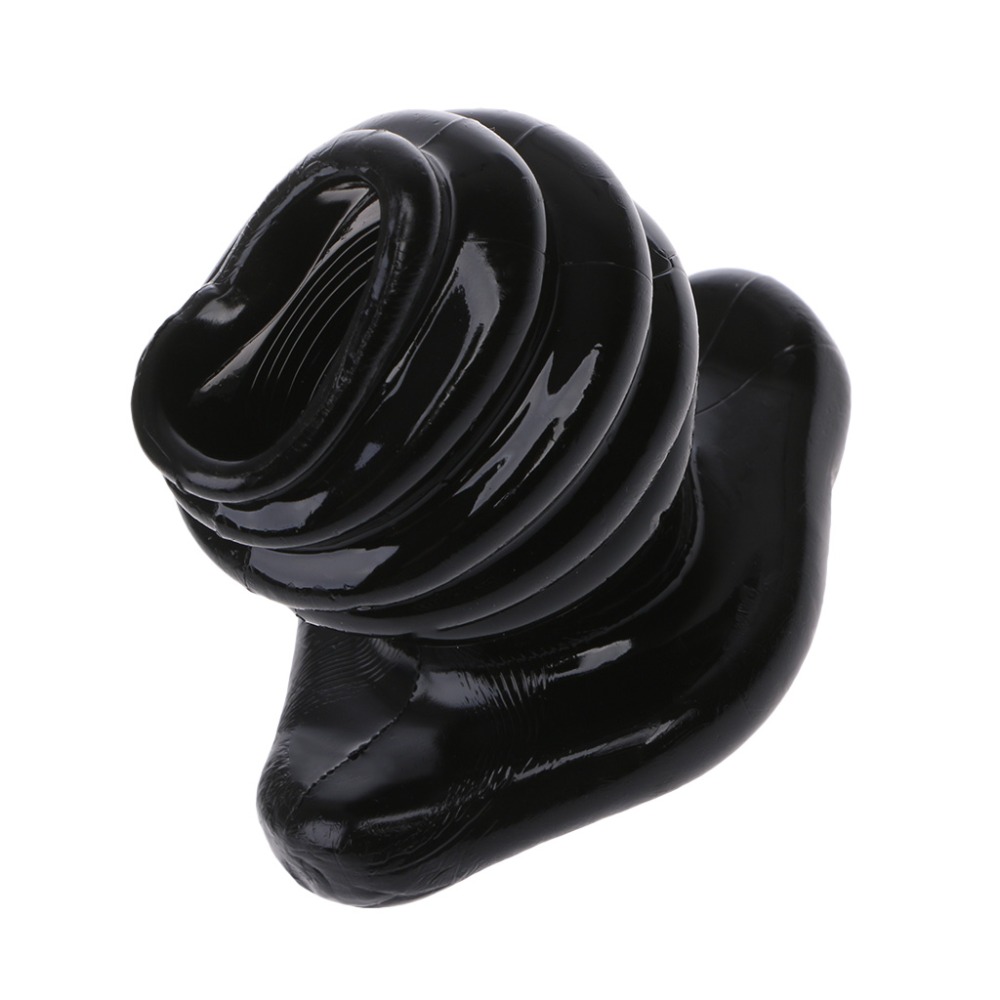 Hollow Anal Plug With Full Access Tunnel Rippled Enema Training Safe Silicone Butt Play Toy - 3
