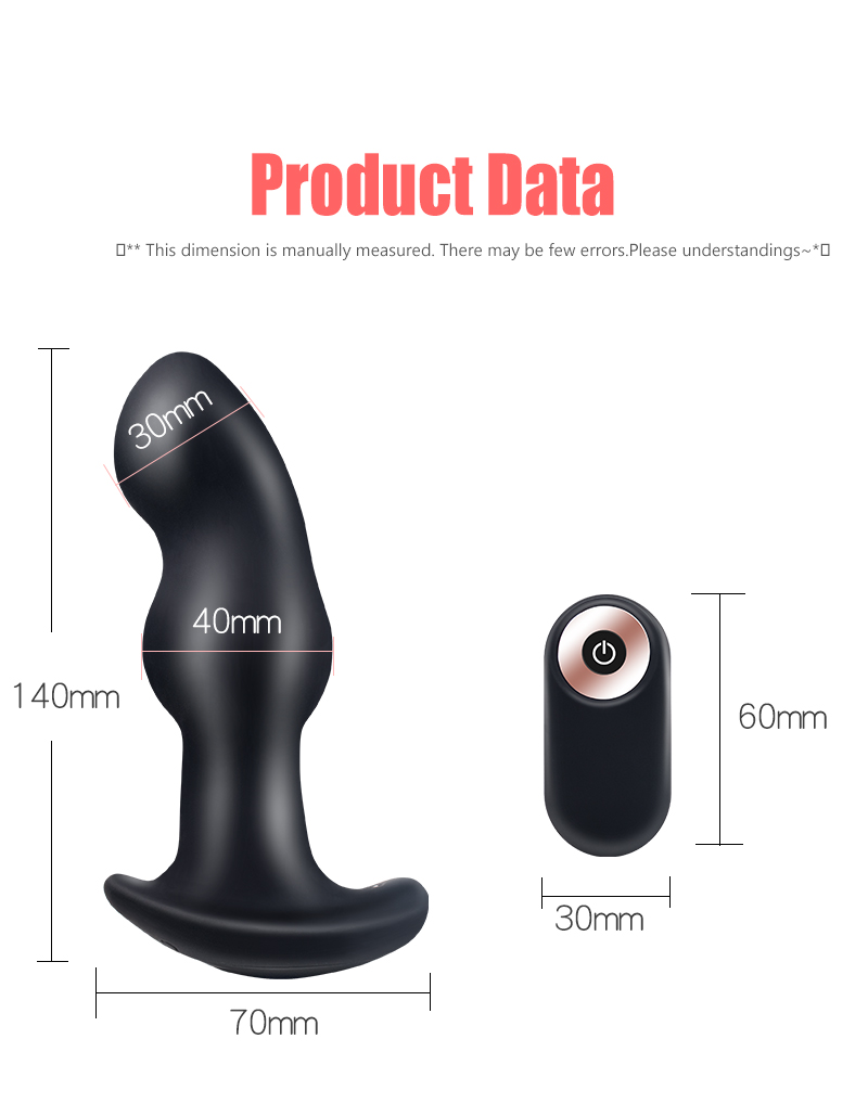 Wireless Silicone Anal Vibrator Outdoor Butt Plug With Vibrating Rotation Beads Prostate Massage Toy For Gay Men - 9