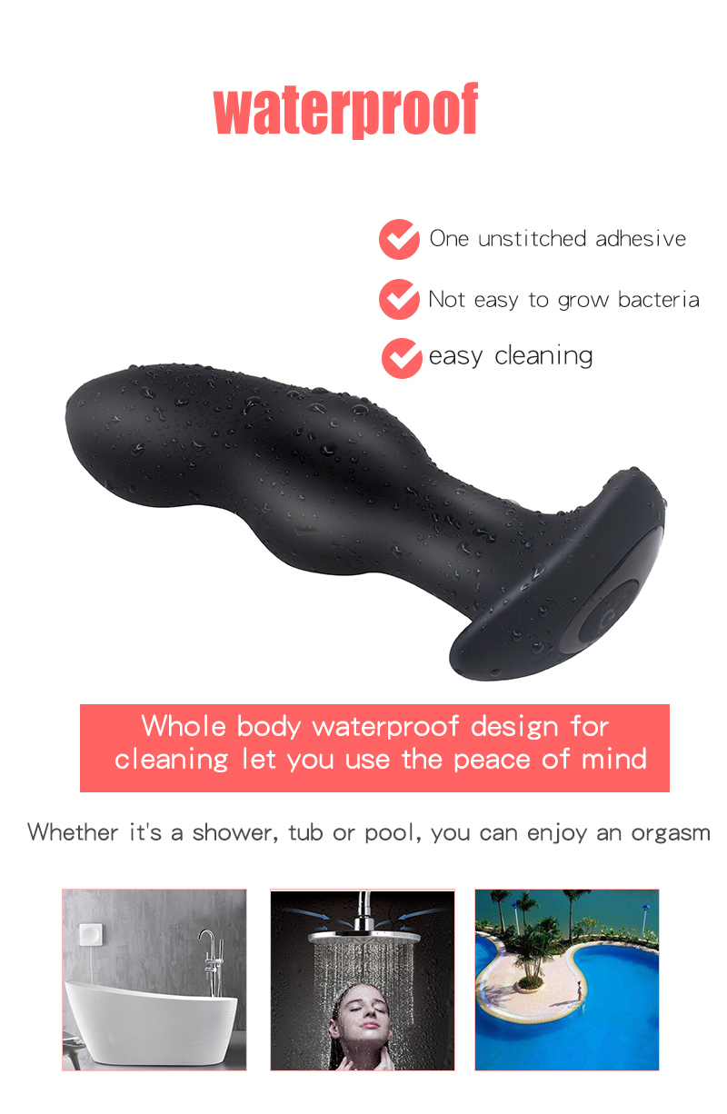 Wireless Silicone Anal Vibrator Outdoor Butt Plug With Vibrating Rotation Beads Prostate Massage Toy For Gay Men - 7