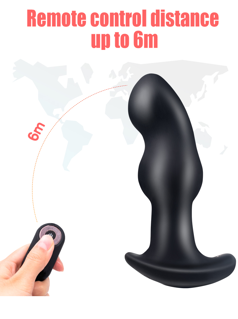Wireless Silicone Anal Vibrator Outdoor Butt Plug With Vibrating Rotation Beads Prostate Massage Toy For Gay Men - 6