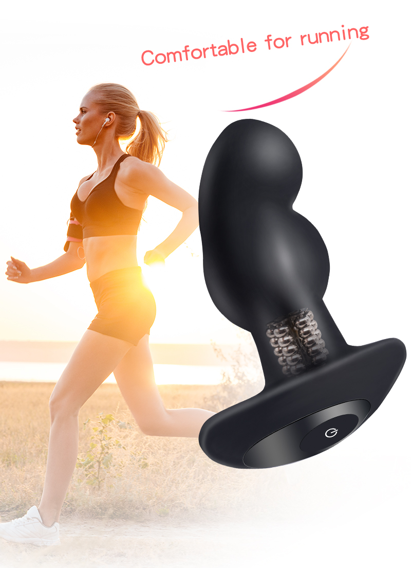 Wireless Silicone Anal Vibrator Outdoor Butt Plug With Vibrating Rotation Beads Prostate Massage Toy For Gay Men - 4