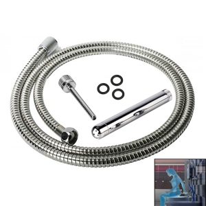 Camatech All In One 2 Tip Shower Enema System With 1 5m Hose Stainless Steel Narrow Nozzle Vaginal Anal Douche Kit