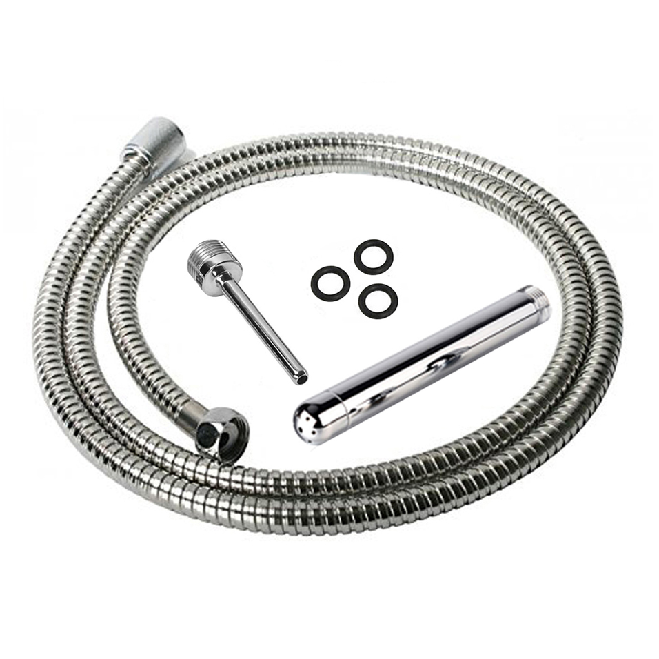Camatech Stainless Steel Shower Enema System 2tip Narrow Nozzle 15m Hose Analvaginal Douche Kit - 1