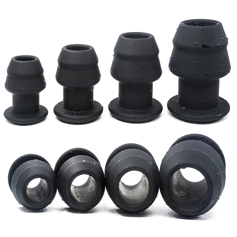 Quality Silicone Analvaginal Speculum Adult Intimate Toys For Couples Douche Enema Hollow Plug - 9
