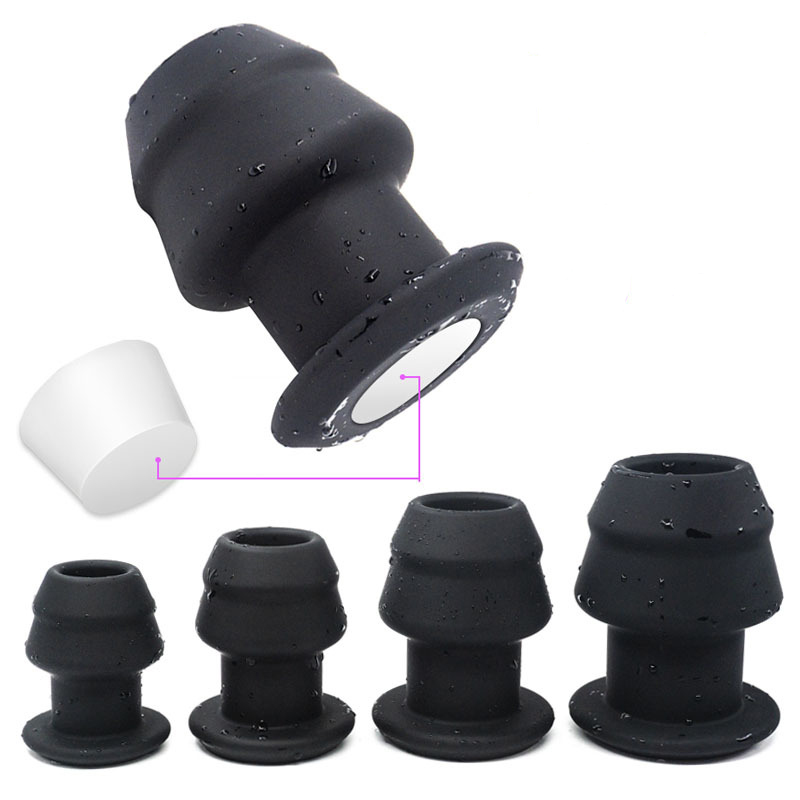 Quality Silicone Analvaginal Speculum Adult Intimate Toys For Couples Douche Enema Hollow Plug - 1