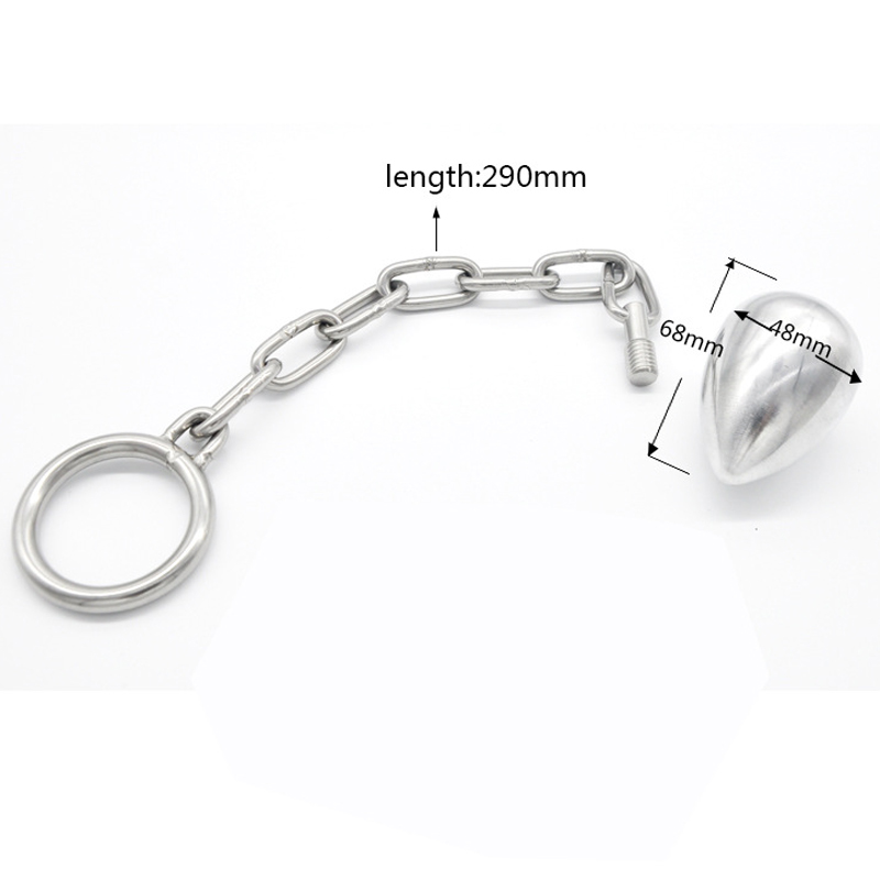 Stainless Steel Anal Expander Long Chain Butt Plug Large Cock Ring Mens Erotic Sex Toys - 1