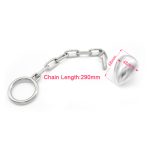 Stainless Steel Anal Plug With Cock Ring Chain Penis Chastity Device Virginity Belt Adult Game Sex Toy - 5